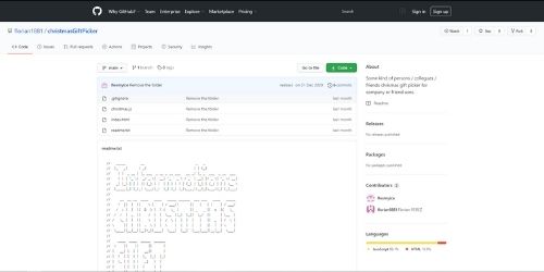 Christmas gift picker sur Github